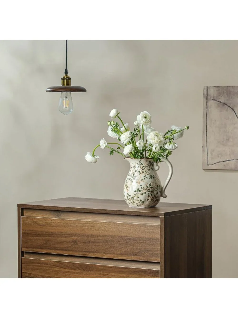 Vintage Green Ceramic Flower Vase | Rustic Farmhouse Decor for Home & Wedding